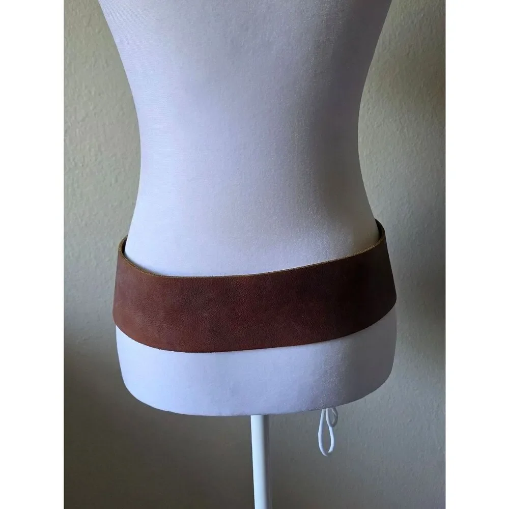Vintage Y2K Gap Jeans Brown Genuine Leather Made In The USA Belt